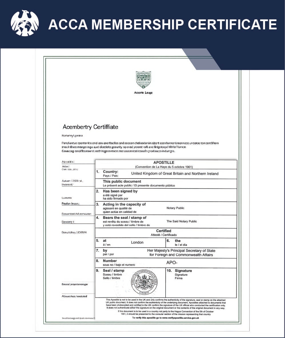 ACCA Membership Certificate – Express Apostille Service
