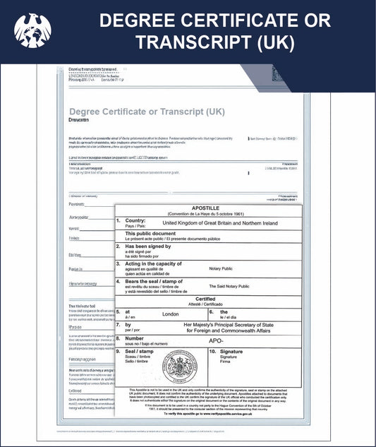 Degree Certificate or Transcript (UK) – Express Apostille Service