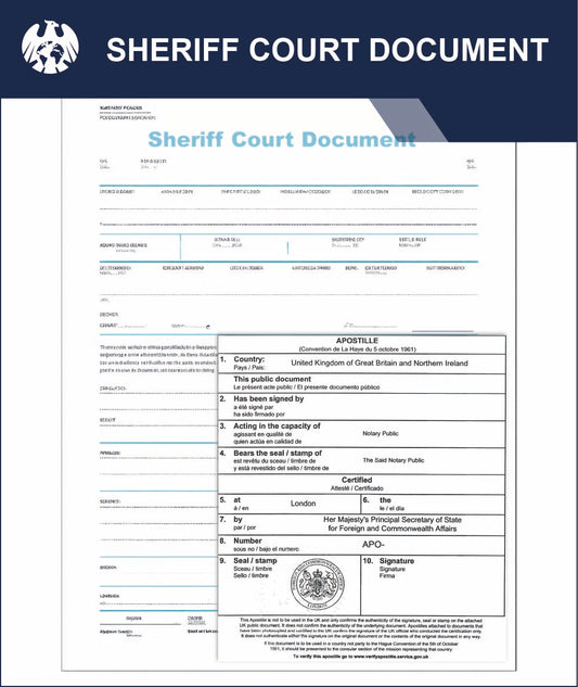 Sheriff Court Document – Express Apostille Service